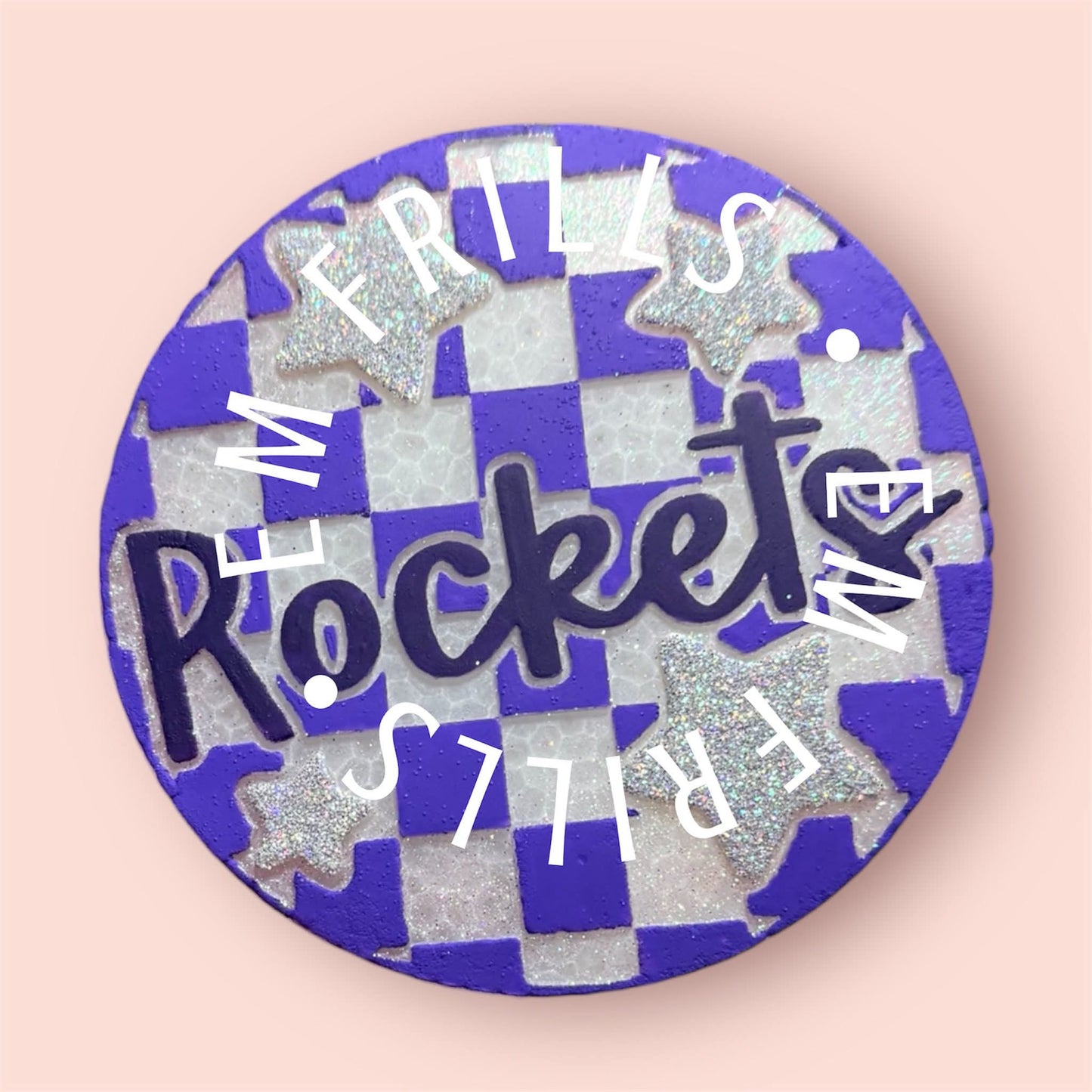 Checkered Rockets With Stars 4 in Round Mold Insert - Red River Mold Co