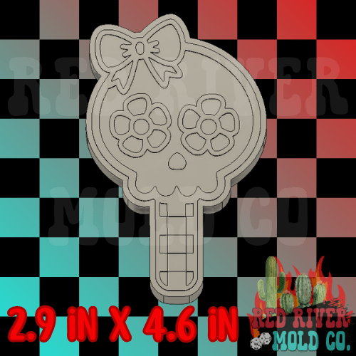Checkered Skull Pop silicone freshie mold - Red River Mold Co