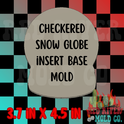 Checkered Snow Globe silicone freshie mold - Red River Mold Co