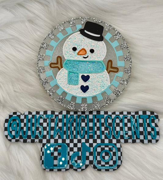 Checkered Snowman Round 4 in Round Mold Insert - Red River Mold Co