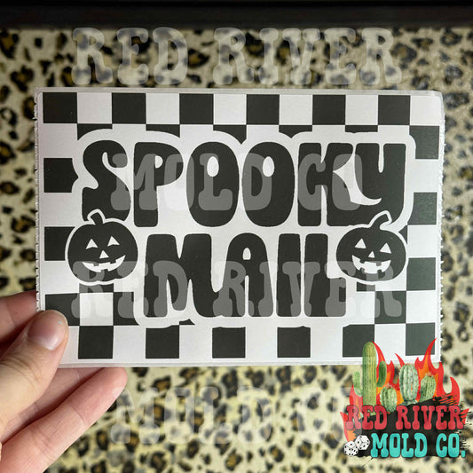 Checkered Spooky Mail Packing Stickers - Red River Mold Co