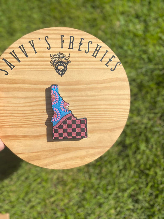 Checkered Squash Blossom Idaho Silicone Freshie Mold - Red River Mold Co