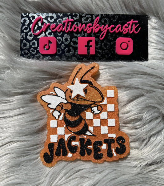 Checkered Star Eye Jackets Mascot Silicone Freshie Mold RRMC Exclusive - Red River Mold Co