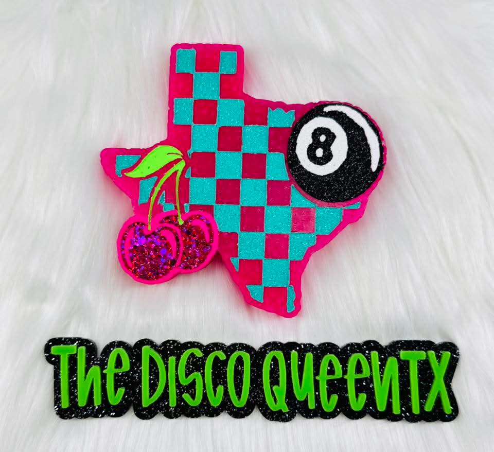 Checkered Texas with a cherry and 8 Ball Silicone Freshie Mold - Red River Mold Co