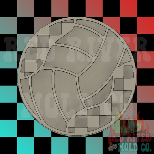 Checkered Volleyball 4 in Round Mold Insert - Red River Mold Co