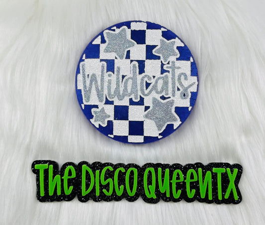 Checkered Wildcats With Stars 4 in Round Mold Insert - Red River Mold Co
