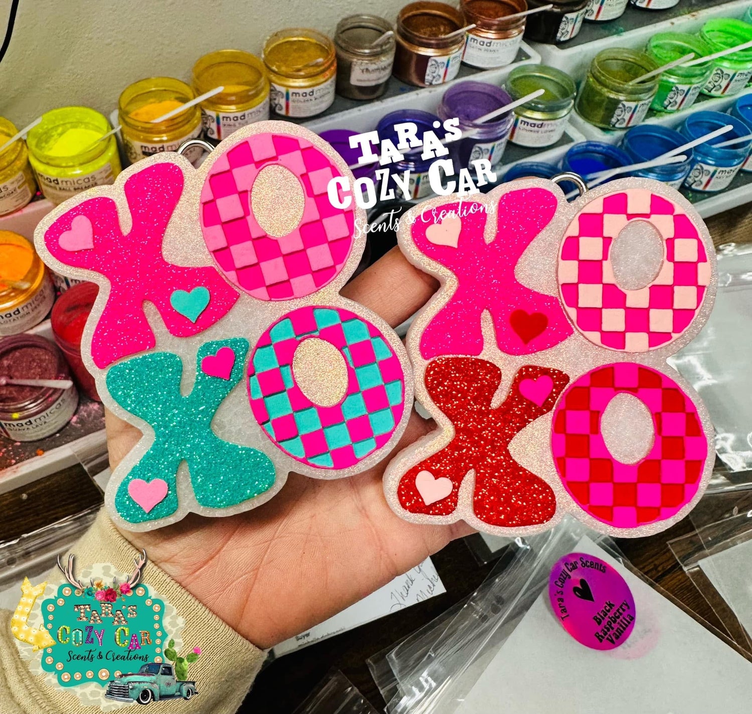 Checkered XO XO Silicone Freshie Mold - Red River Mold Co