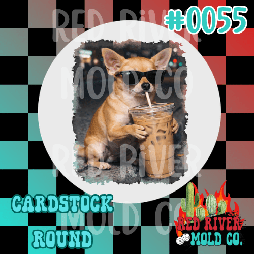 Chihuahua dog coffee cardstock round (55) - Red River Mold Co