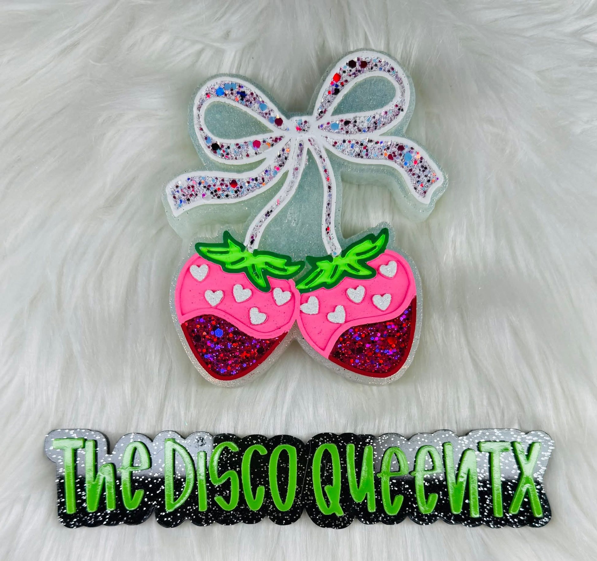 Chocolate Strawberry Cherries with a bow Silicone Freshie Mold - Red River Mold Co