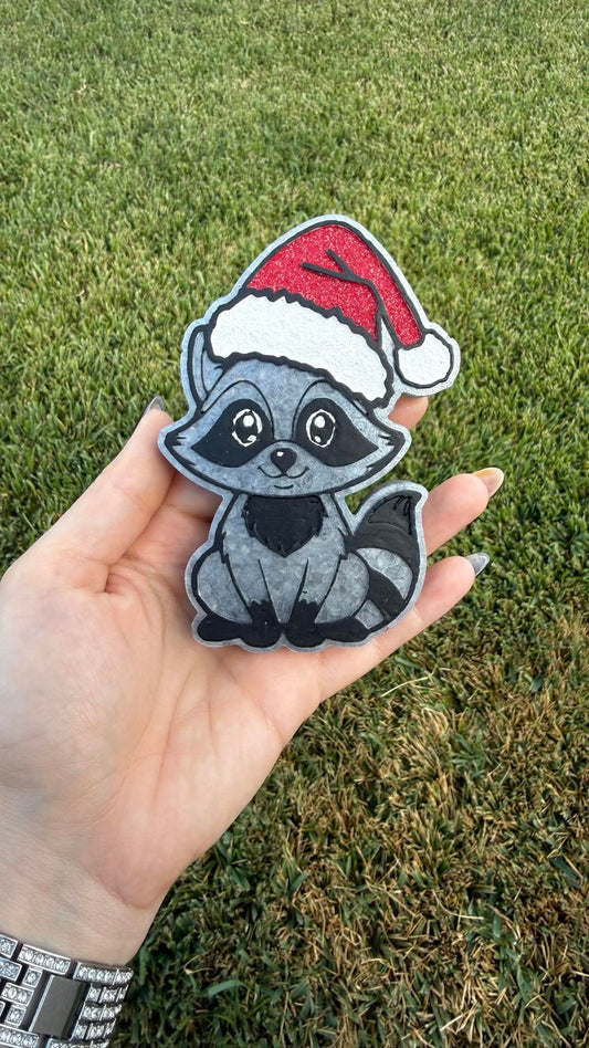 Christmas Racoon Silicone Freshie Mold - Red River Mold Co