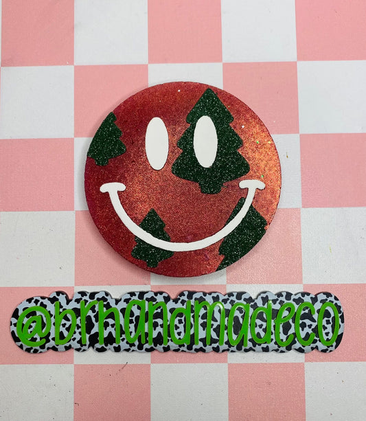 Christmas Tree Smiley Face Silicone Freshie Mold - Red River Mold Co