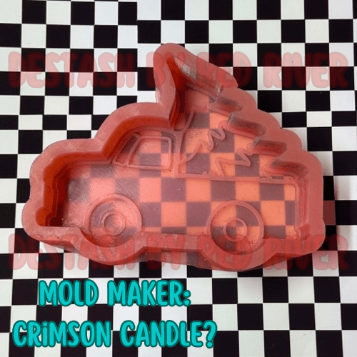 Christmas Tree Truck (bgrade) Destash Silicone Freshie Mold - Red River Mold Co