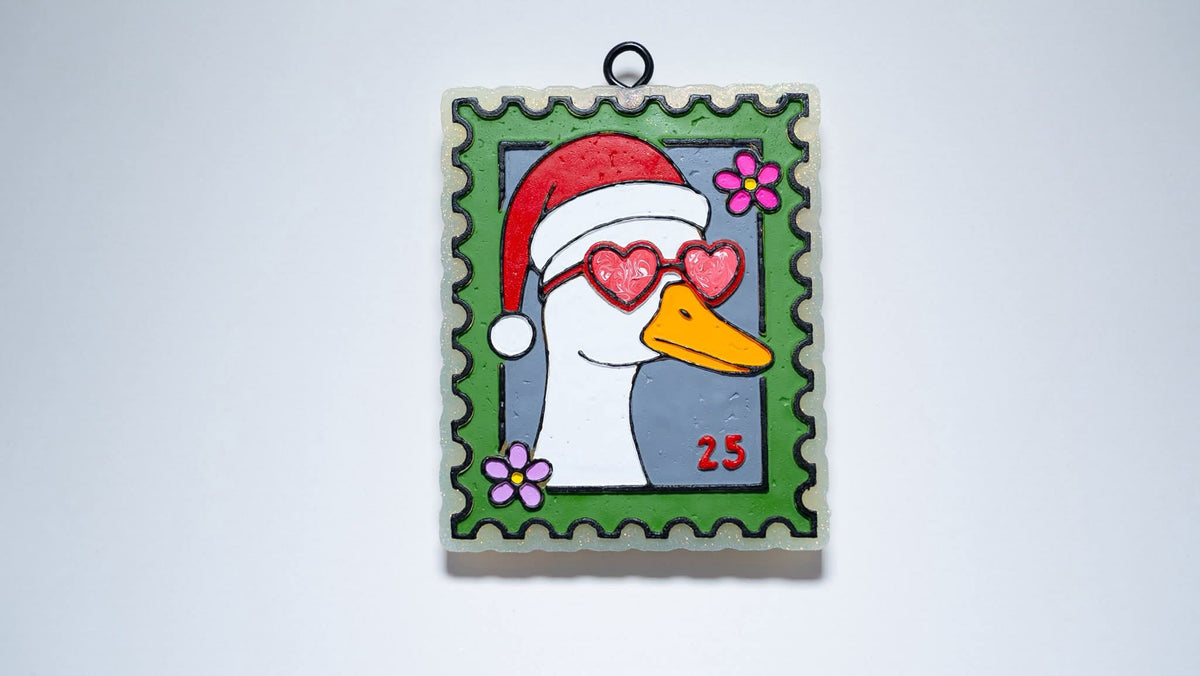 Christmas Winter Goose Stamp Silicone Freshie Mold - Red River Mold Co