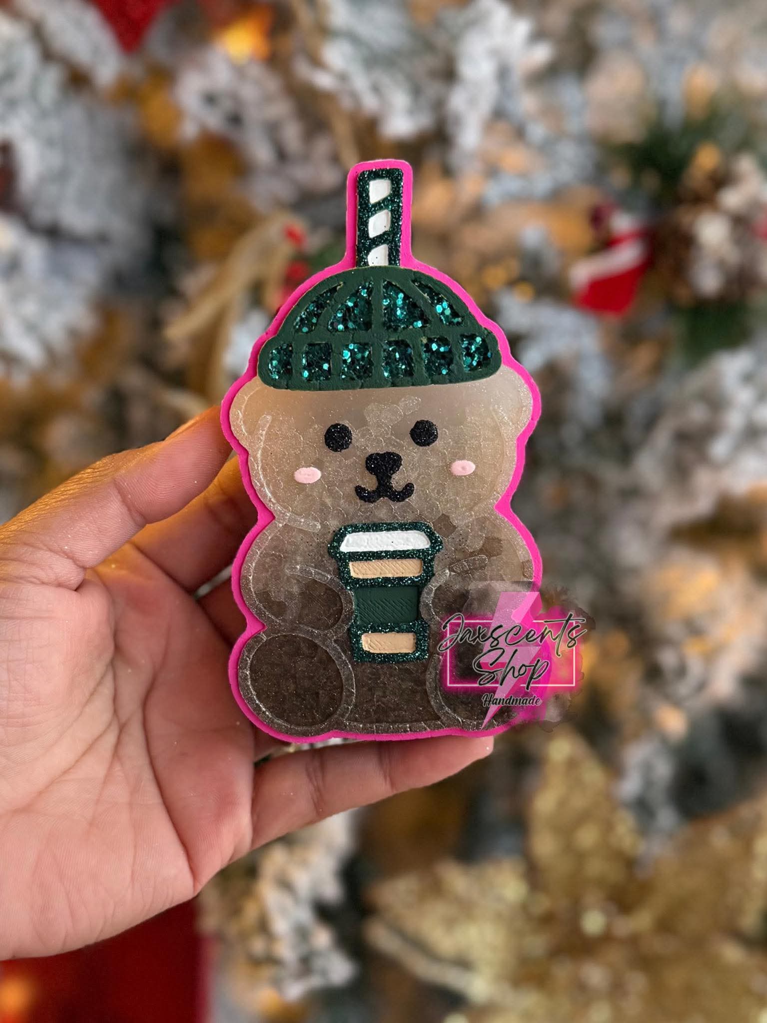 coffee bear drink Silicone Freshie Mold - Red River Mold Co