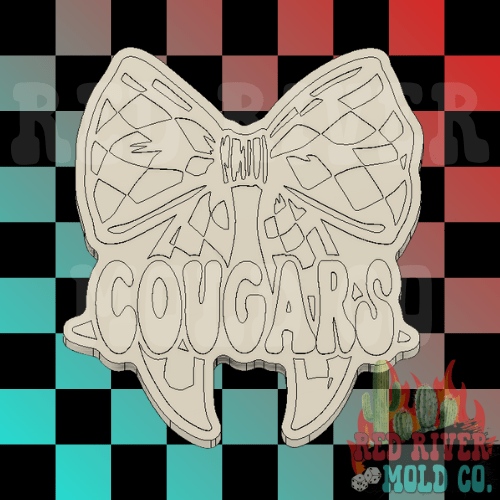 Cougars With A Checkered Bow Silicone Freshie Mold - Red River Mold Co