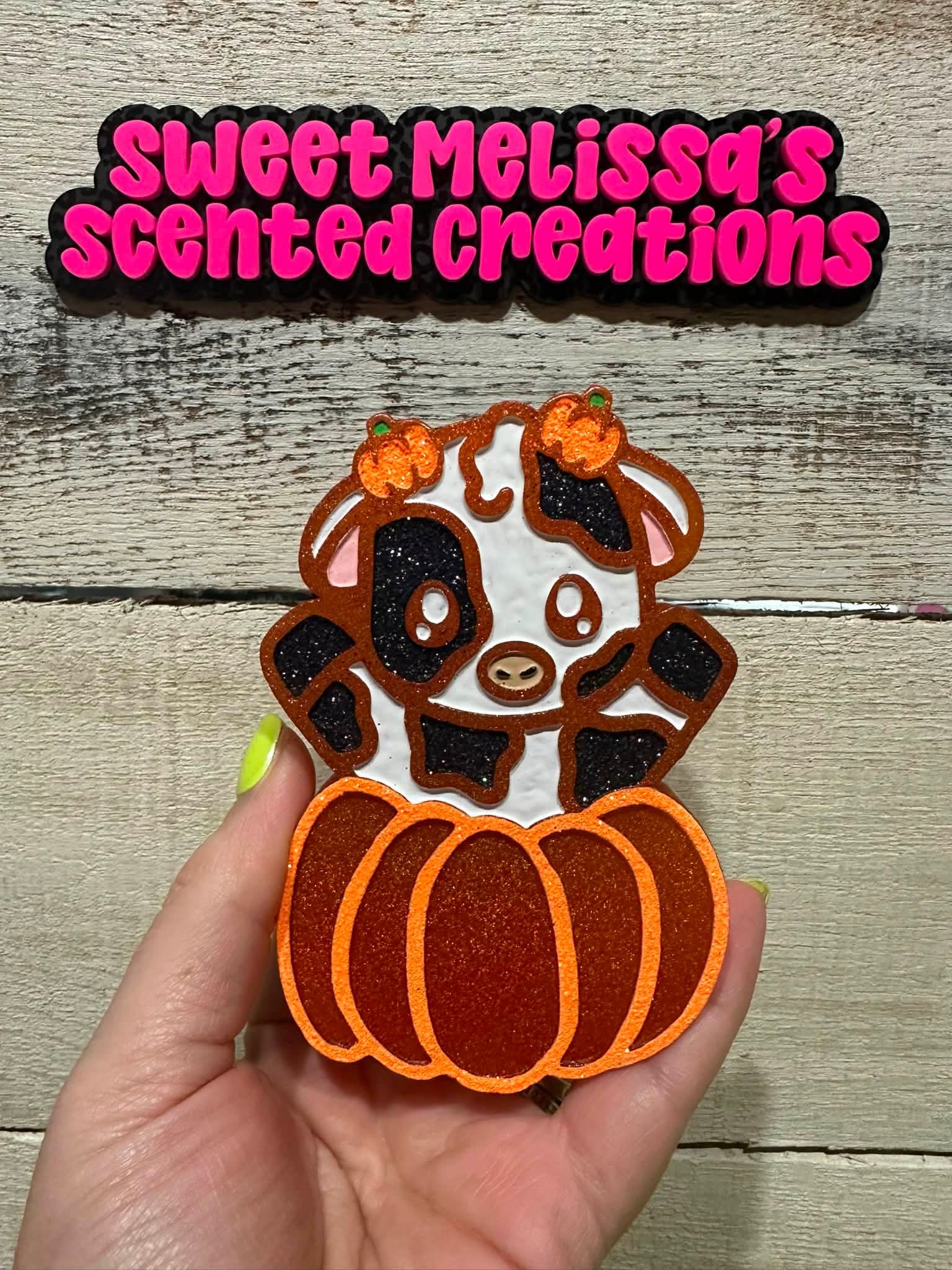Cow in a pumpkin Silicone Freshie Mold (2) - Red River Mold Co