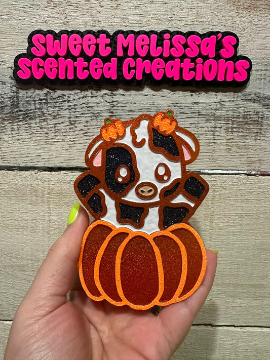 Cow in a pumpkin Silicone Freshie Mold (2) - Red River Mold Co