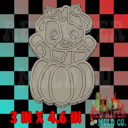Cow in a pumpkin Silicone Freshie Mold (2) - Red River Mold Co