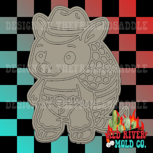 Cowboy Armadillo Silicone Freshie Mold - Red River Mold Co