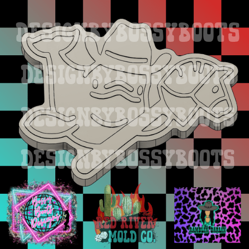 Cowboy Beluga Whale Silicone Freshie Mold (RRMC & Ramblin Darlin & Bossy Boots collab) (Copy) (Copy) - Red River Mold Co