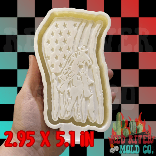 Cowboy Flag Silicone Freshie Mold - Red River Mold Co
