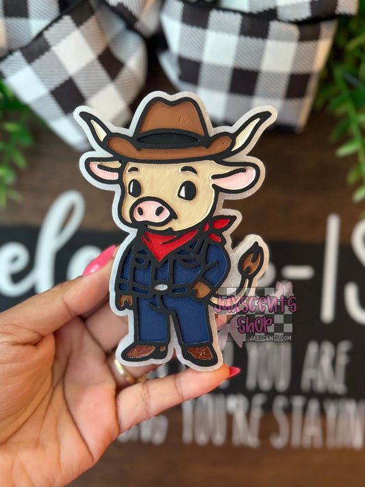 Cowboy longhorn Silicone Freshie Mold - Red River Mold Co