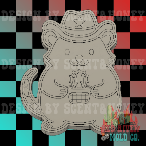 Cowboy Possum Silicone Freshie Mold - Red River Mold Co