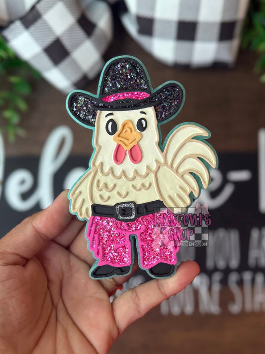Cowboy Rooster Silicone Freshie Mold - Red River Mold Co