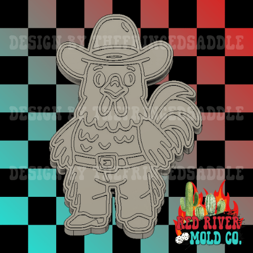 Cowboy Rooster Silicone Freshie Mold - Red River Mold Co