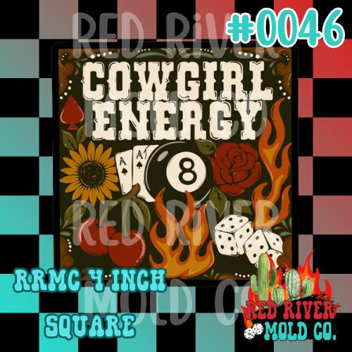 Cowgirl Energy cardstock RRMC 4 inch square (46) - Red River Mold Co