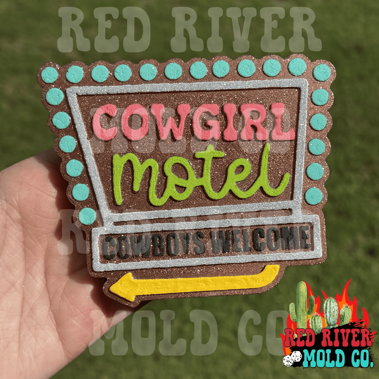 Cowgirl Motel Neon Sign Silicone Freshie Mold - Red River Mold Co