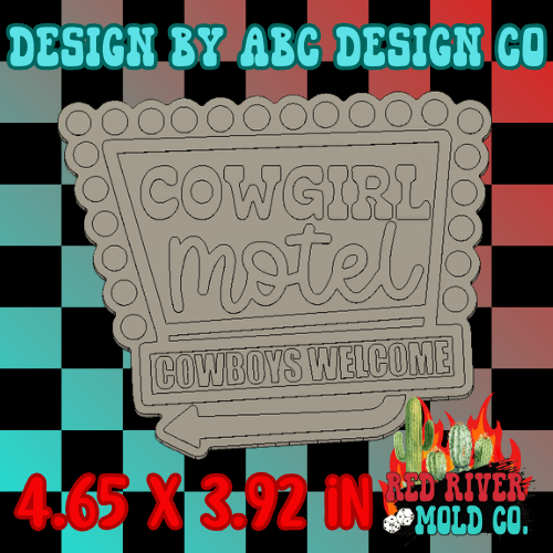 Cowgirl Motel Neon Sign Silicone Freshie Mold - Red River Mold Co