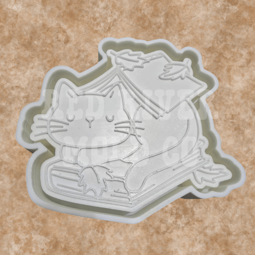 Cozy Book Cat Silicone Freshie Mold - Red River Mold Co