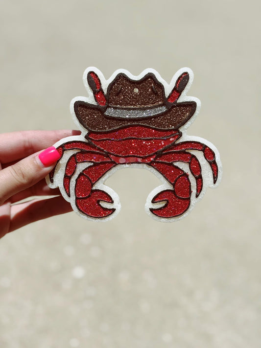 Crab with a Cowboy Hat Silicone Freshie Mold (RRMC & Ramblin Darlin & Bossy Boots collab) - Red River Mold Co