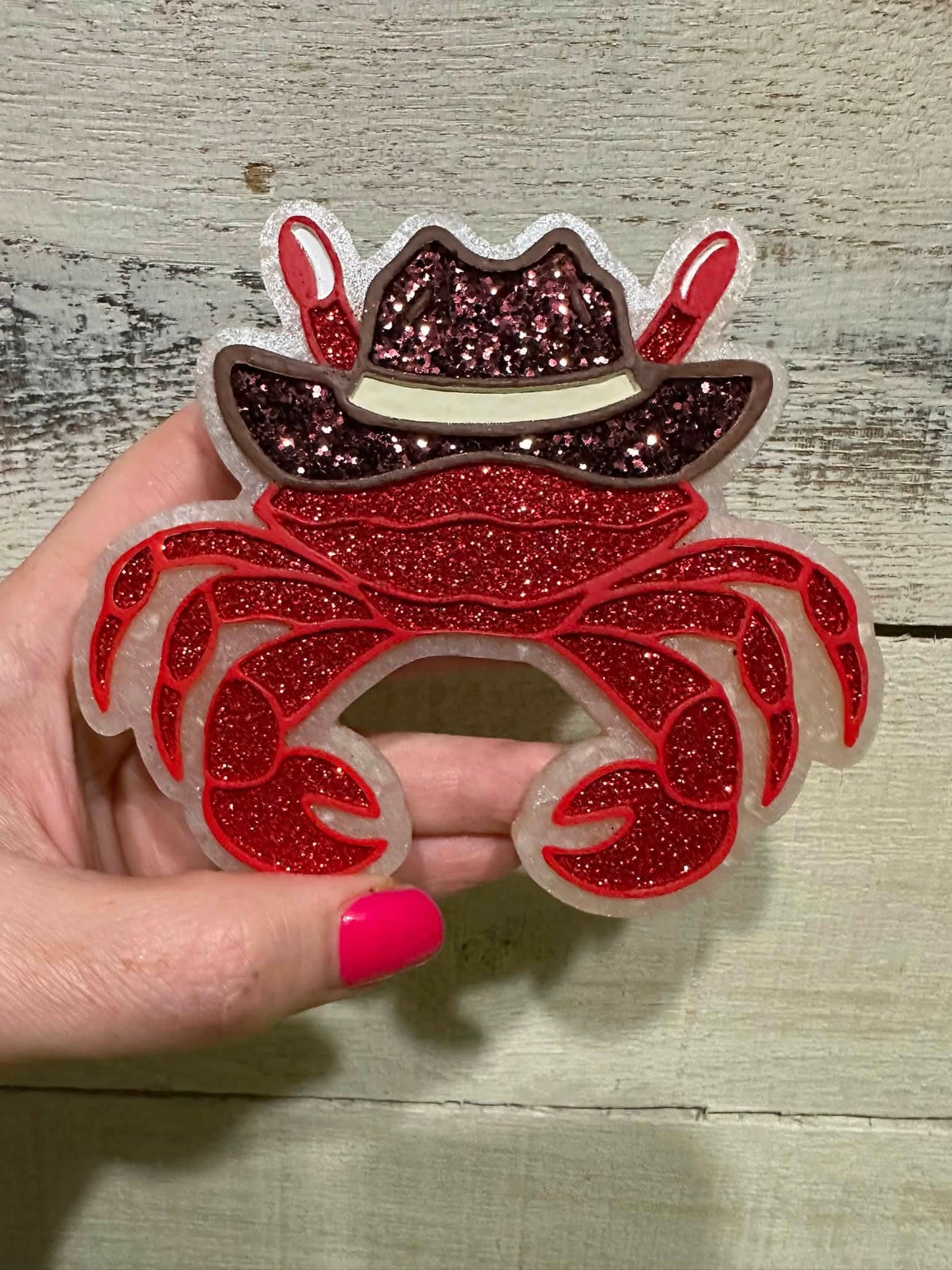 Crab with a Cowboy Hat Silicone Freshie Mold (RRMC & Ramblin Darlin & Bossy Boots collab) - Red River Mold Co