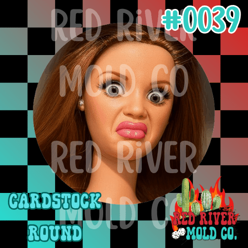 Crazy Barbie cardstock round - Red River Mold Co