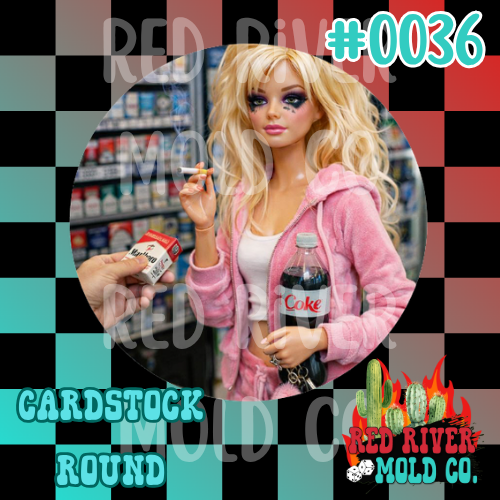 Crazy Barbie cardstock round - Red River Mold Co