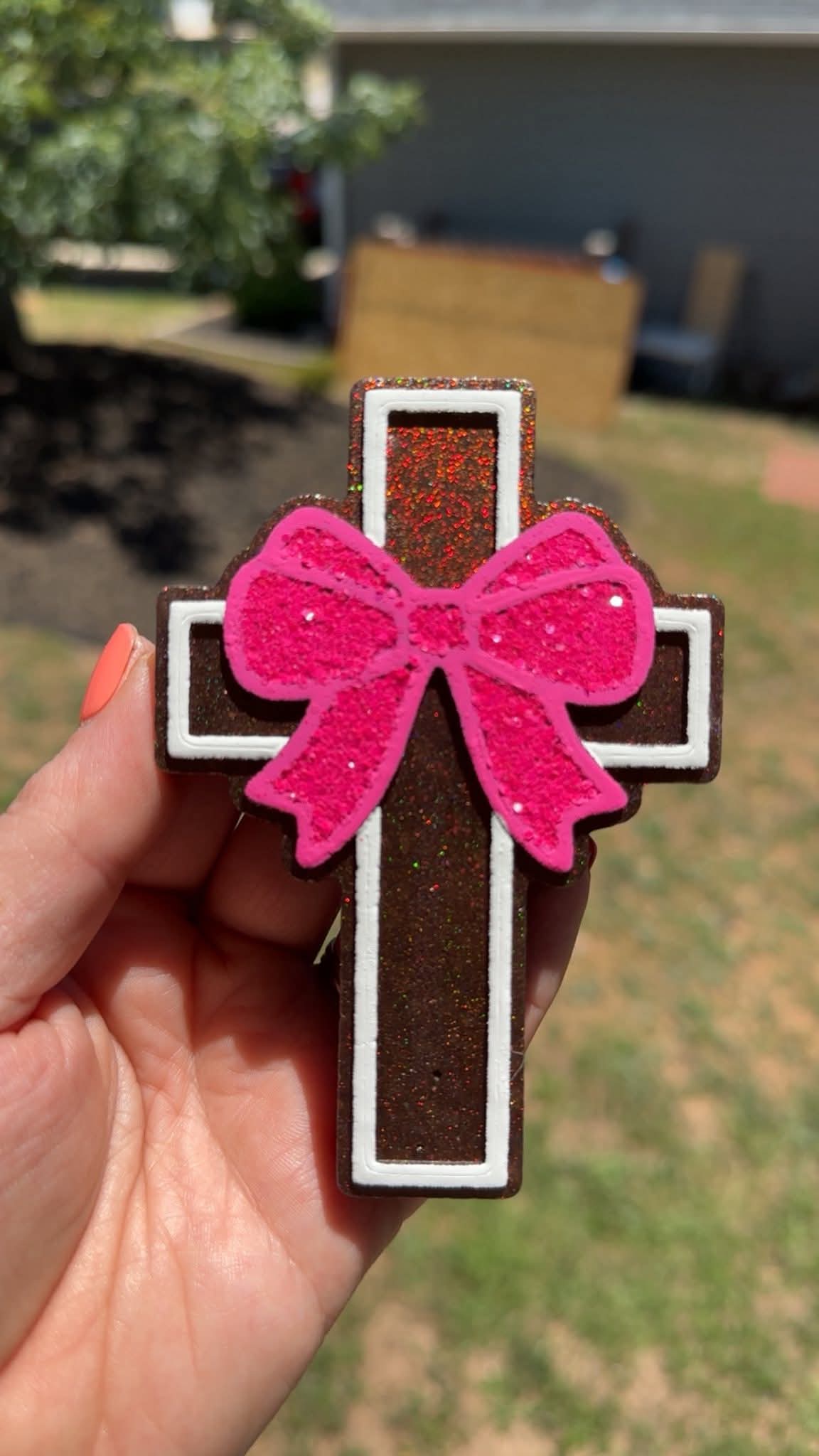 Cross With a Bow Silicone Freshie Mold - Red River Mold Co