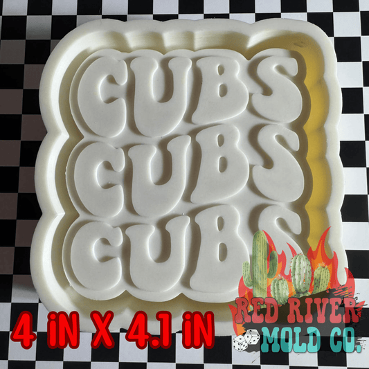 Cubs x3 Silicone Freshie Mold - Red River Mold Co