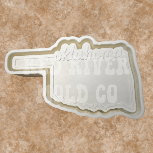 Cursive State of Oklahoma Silicone Freshie Mold - Red River Mold Co