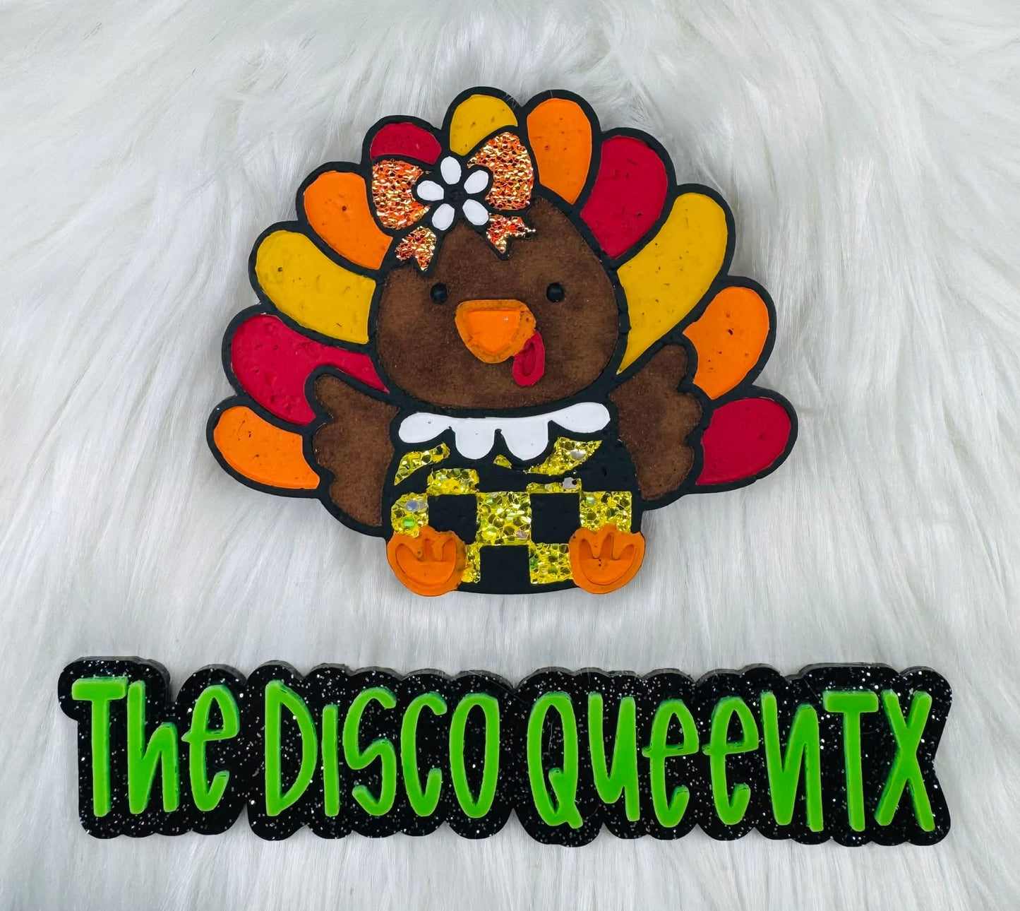 Cute Checkered Turkey Silicone Freshie Mold - Red River Mold Co