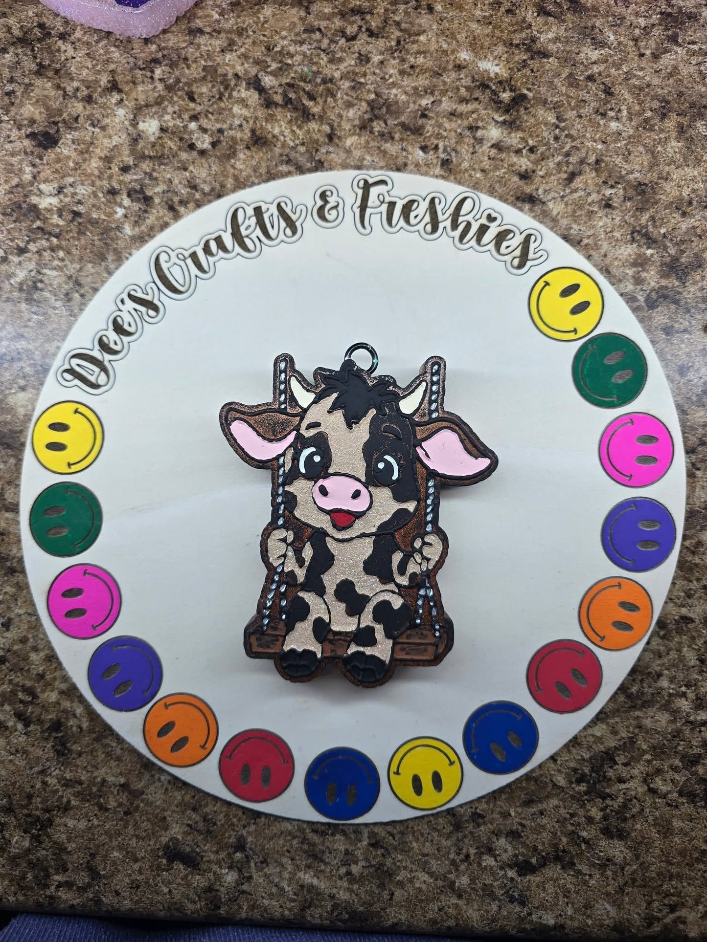 Cute cow on a swing Silicone Freshie Mold - Red River Mold Co