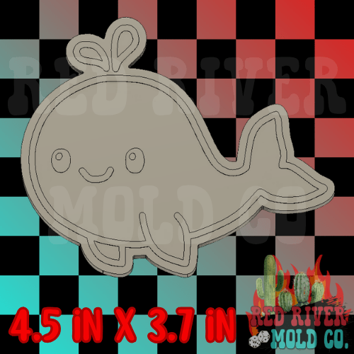 Cute Whale Silicone Freshie Mold - Red River Mold Co