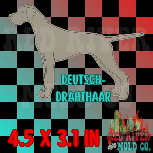 Deutsch - Drahthaar Dog Full Body Silicone Freshie Mold - Red River Mold Co