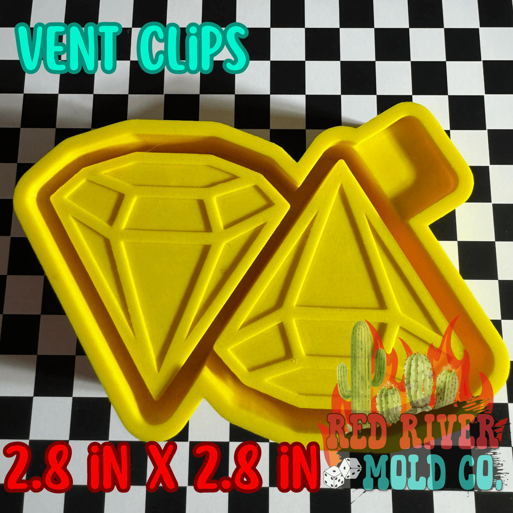 Diamond Silicone Double Vent Freshie Mold - Red River Mold Co
