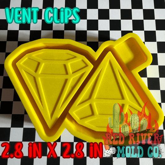 Diamond Silicone Double Vent Freshie Mold - Red River Mold Co