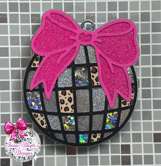 Disco Ball with a Bow Silicone Freshie Mold - Red River Mold Co