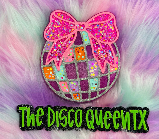 Disco Ball with a Bow Silicone Freshie Mold - Red River Mold Co