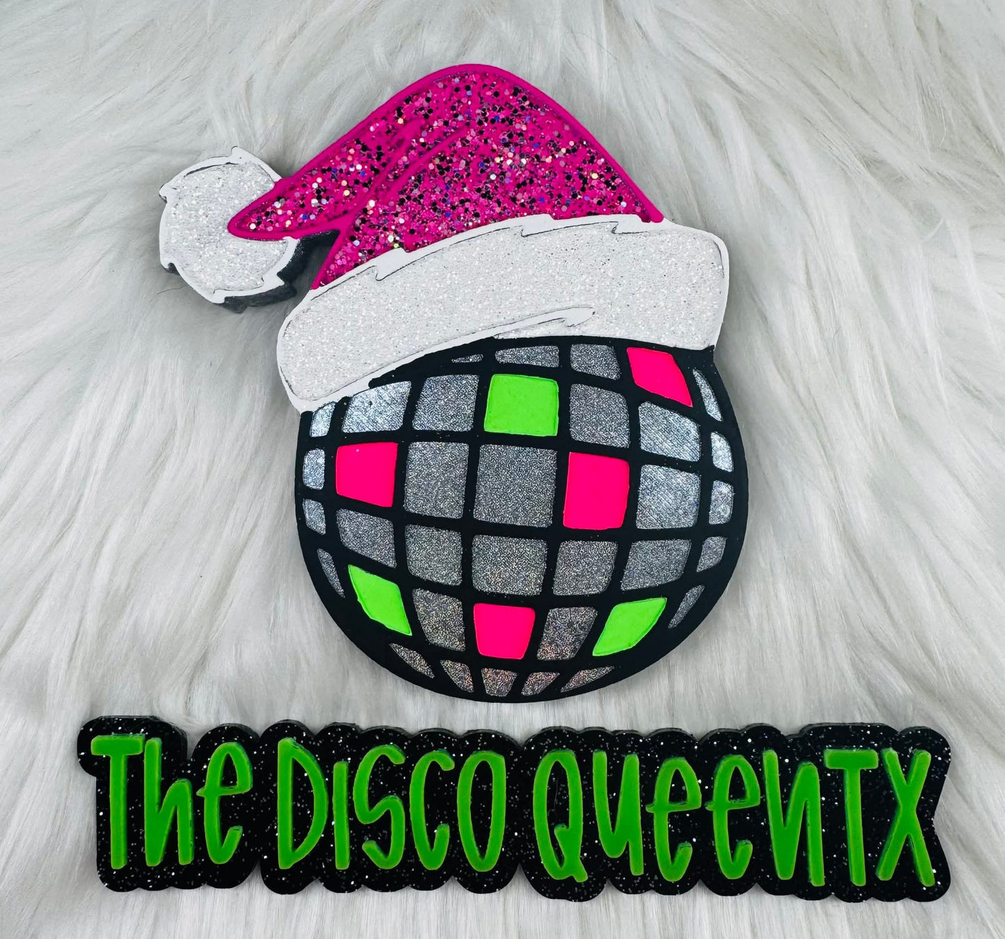 Disco Ball with a santa hat Silicone Freshie Mold - Red River Mold Co