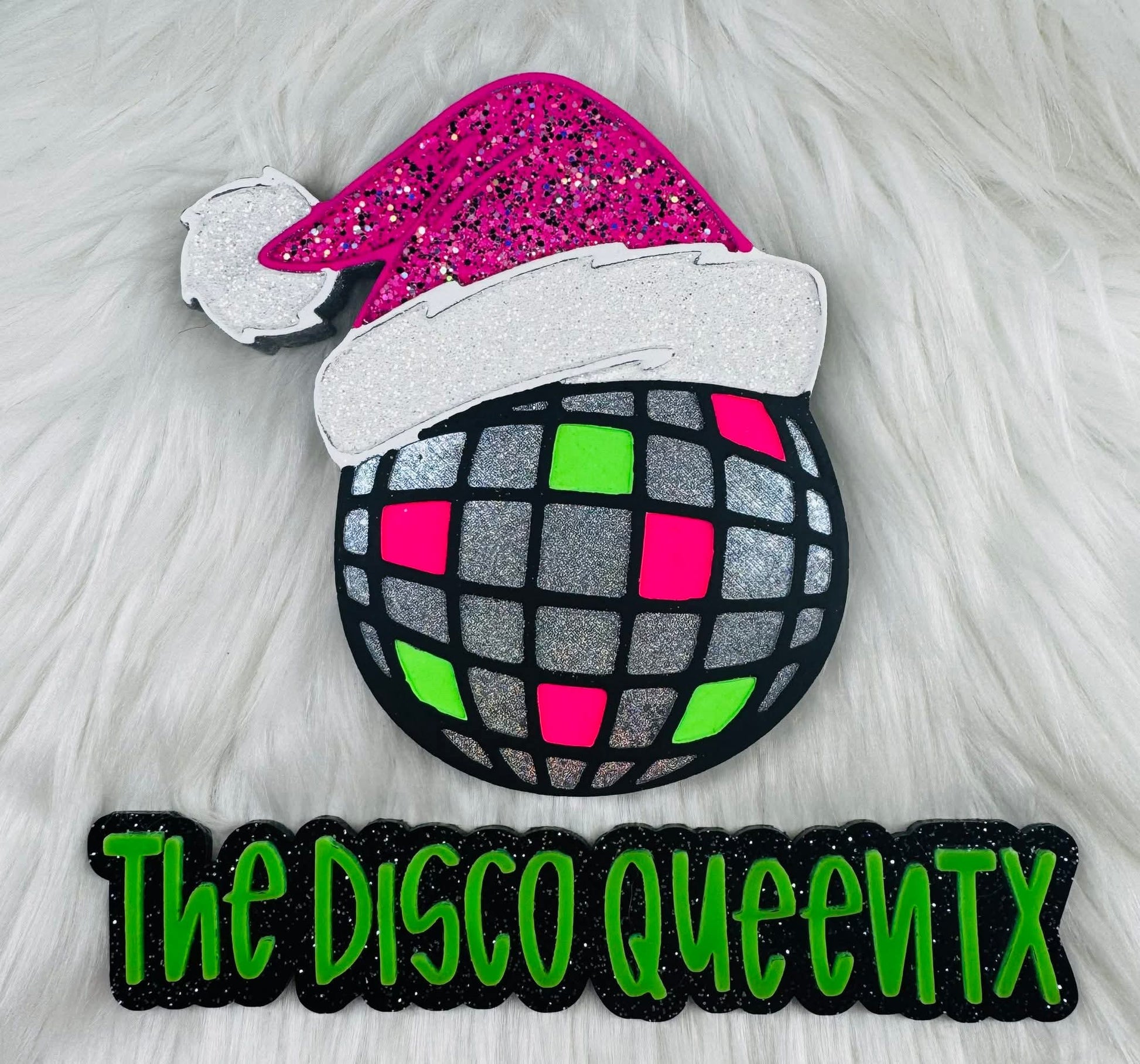 Disco Ball with a santa hat Silicone Freshie Mold - Red River Mold Co